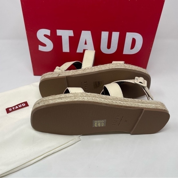 NIB Staud Lara Espadrille Sandal In Cream / Natural - Picture 13 of 14